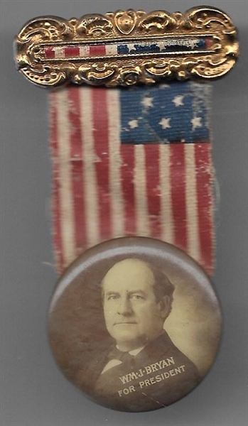 Bryan Sepia Pin, Flag Ribbon