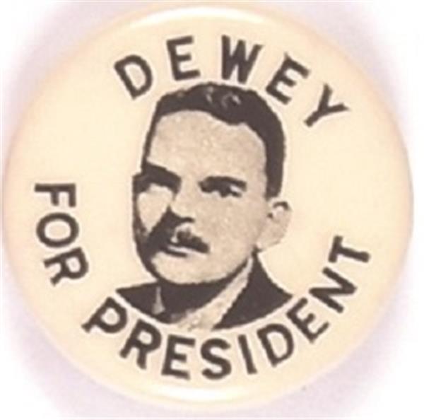 Dewey for President Black, White Celluloid