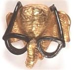 Goldwater Elephant Pin With Glasses
