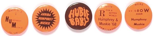 Group of Five Orange Humphrey Pins