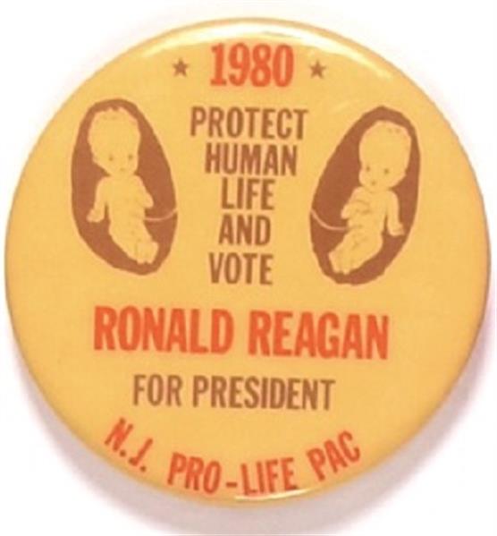 Reagan New Jersey Pro Life Celluloid