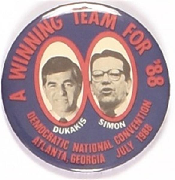 Dukakis, Simon a Winning Team