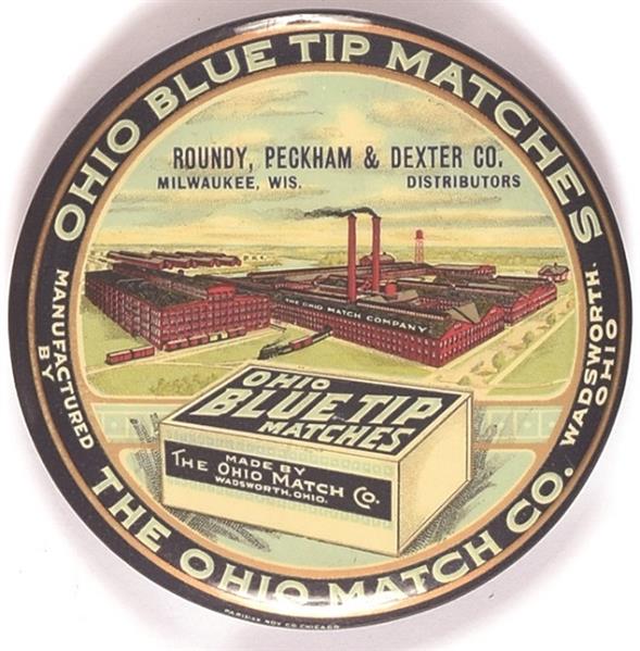Ohio Blue Tip Matches Paperweight Mirror