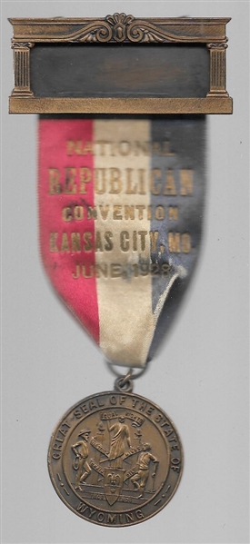 Hoover Wyoming 1928 Convention Badge