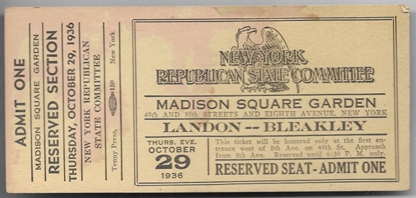 Alf Landon Rally Ticket