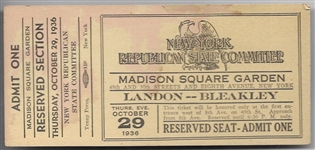 Alf Landon Rally Ticket