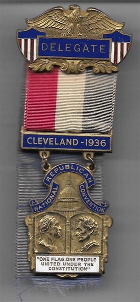 Landon 1936 Delegate Badge