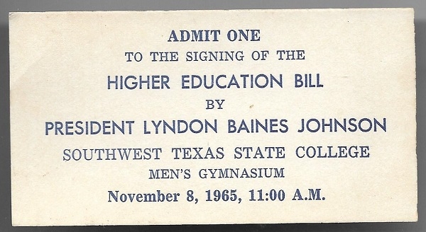 LBJ Texas Speech Ticket