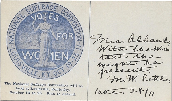 Suffrage National Convention Louisville Postcard