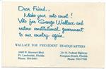 Wallace Wanted for President