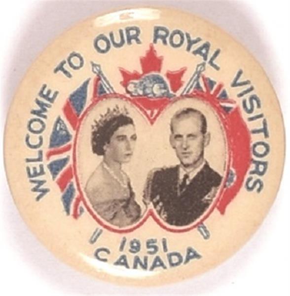 Canada Welcome Royal Visitors 1951 Pin