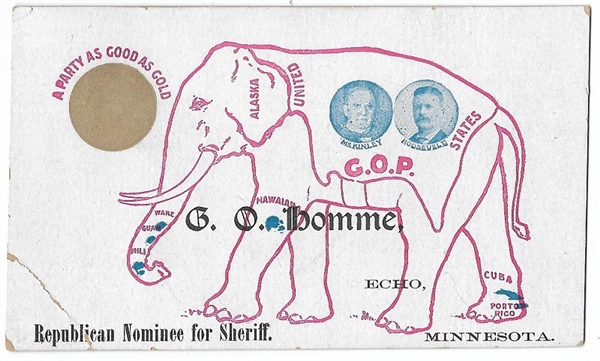 McKinley, TR Minnesota  Coattail Card
