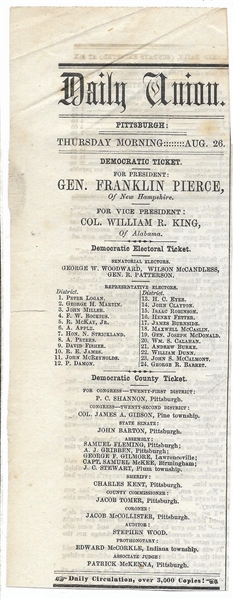 Pierce Pennsylvania Newspaper Ballot