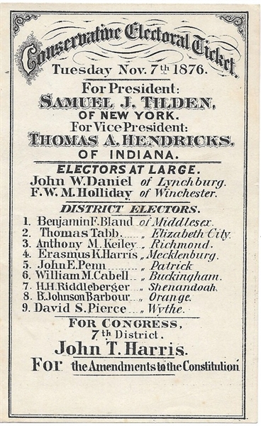 Tilden Virginia Ballot