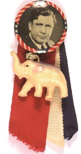 Willkie Pin, Elephant, Ribbons