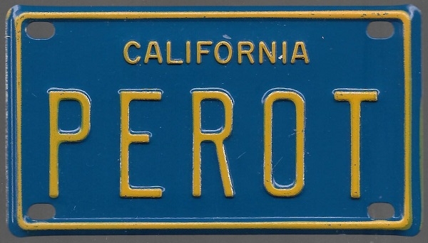 Perot California License 