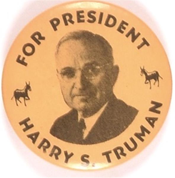 Truman for President Donkeys Celluloid