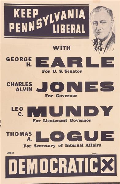 Roosevelt, Earle Pennsylvania Coattail