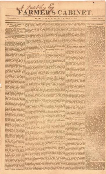 James Monroe 1821 Newspaper