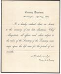 Lincoln Assassination Treasury Dept. Closure Notice