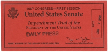Clinton Impeachment Trial Press Pass