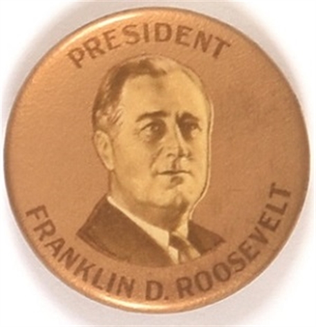 Franklin Roosevelt Gold Celluloid
