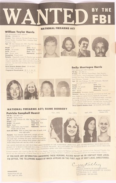 Patty Hearst FBI Wanted Poster