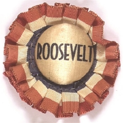 Roosevelt Cloth Covered Pin with Rosette