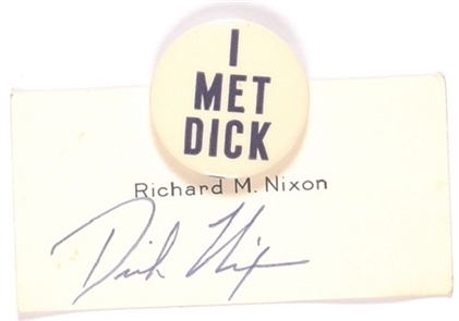 I Met Dick Pin With Signed Card