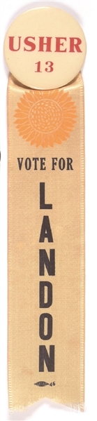 Vote for Landon Usher Pin and Ribbon