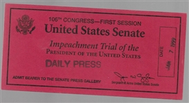 Clinton Press Impeachment Trial Ticket 