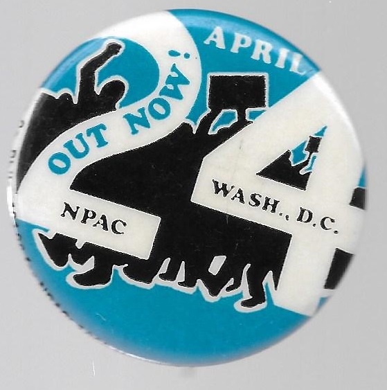 NPAC Out Now, April 24 Protest Pin 