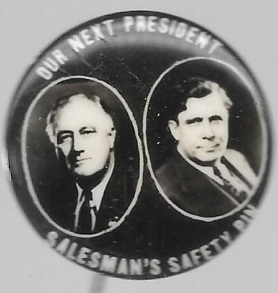 FDR, Willkie Salesmans Safety Pin 