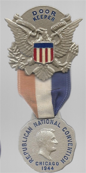 Doorkeeper 1944 GOP Convention Badge