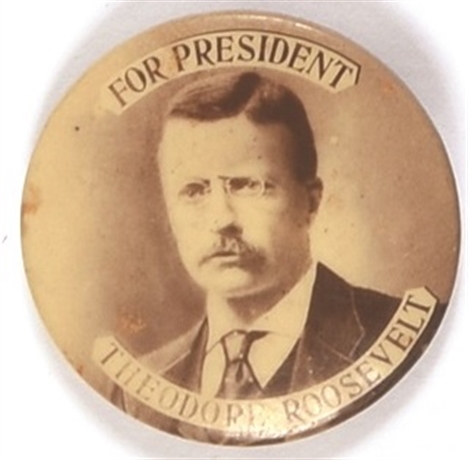 Theodore Roosevelt for President Sepia Pin