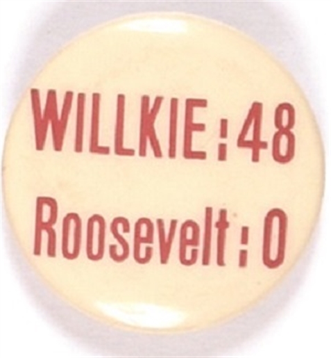 Willkie 48, Roosevelt 0