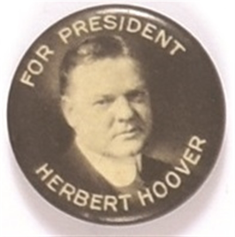 Hoover for President Black Background Celluloid