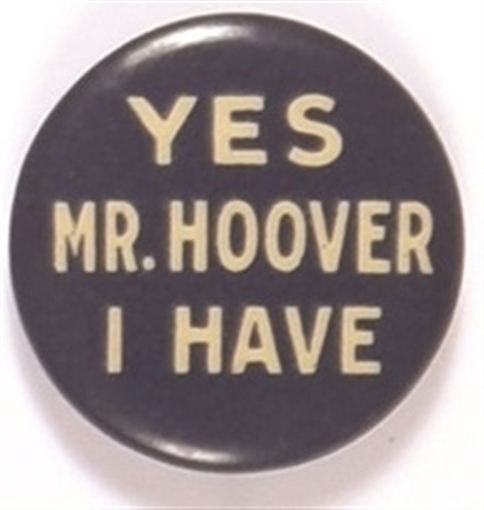 Yes Mr. Hoover I Have