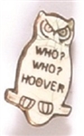 Hoover White Enamel Owl Pin