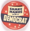 Stevenson Shake Hands With a Democrat