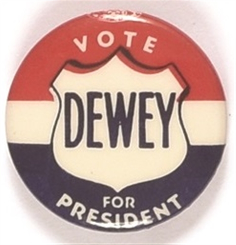 Tom Dewey for President Shield Pin