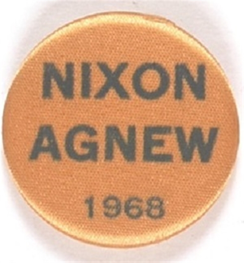 Nixon, Agnew Cloth Covered Pin