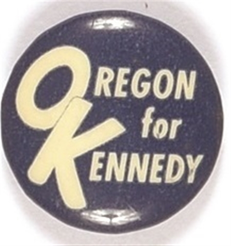 Oregon for Kennedy OK Blue Celluloid