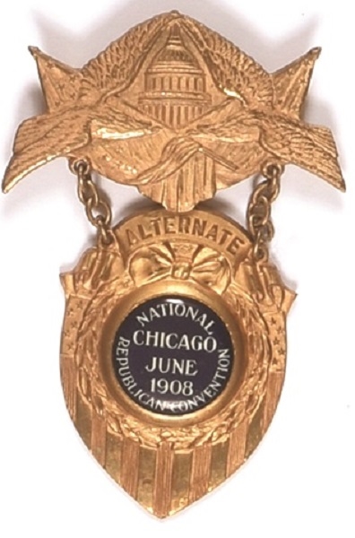 Taft 1908 Convention Alternate Delegate Badge