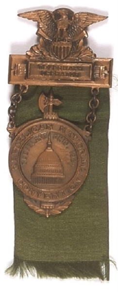 Coolidge 1924 Telegraph Convention Badge