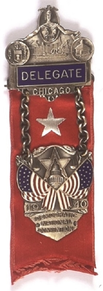 FDR delegate 1940 Convention Badge