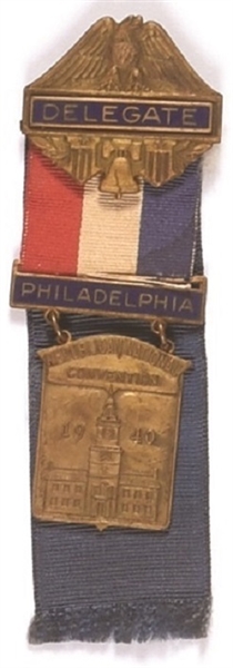 Willkie 1940 Delegate Convention Badge