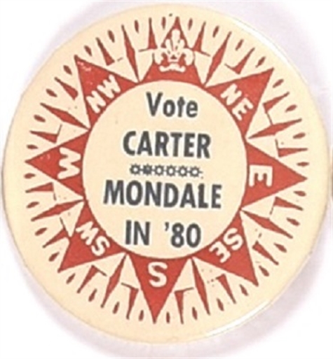 Carter and Mondale Compass Pin