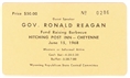Reagan Wyoming Barbecue 1968 Ticket