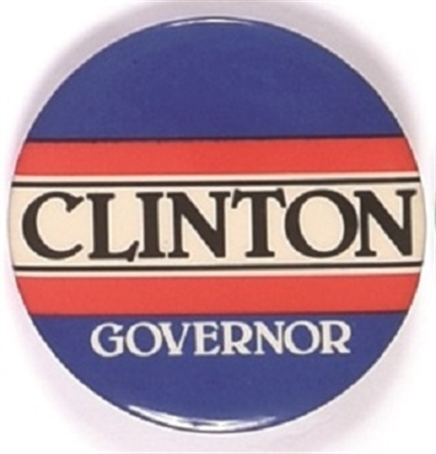 Clinton for Governor Blue Celluloid